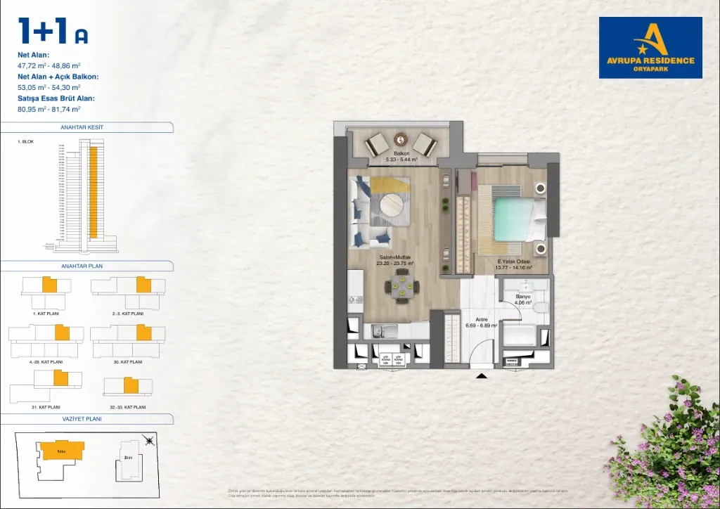 Avrupa Residence Oryapark: floor plan 1